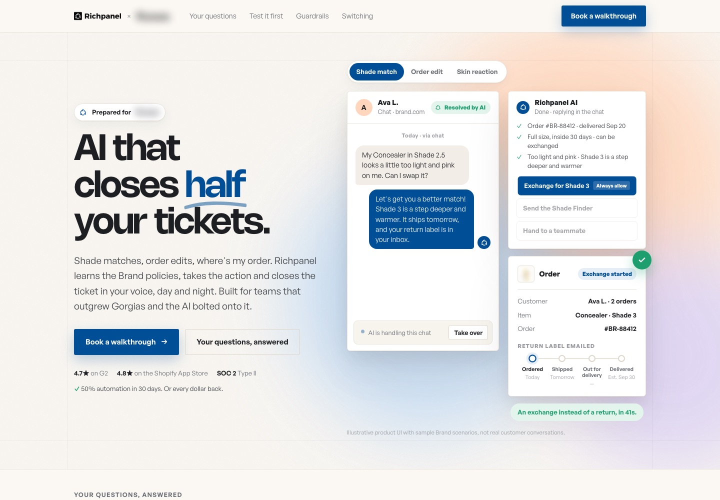 Anonymized one-to-one ABM page